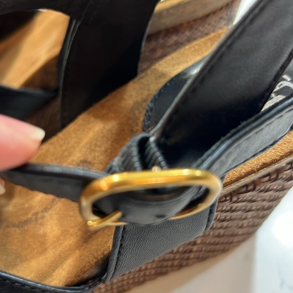 Sofft Leather Clarissa Wedge Heels padded insole Woven details Size 11W - Picture 7 of 16